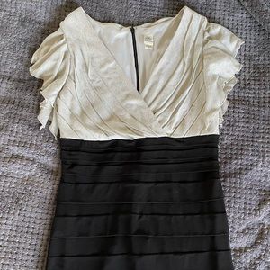 Sparkly ruched silver and black body con dress